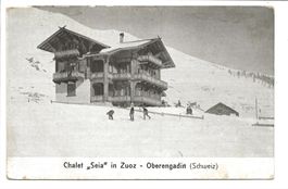 Zuoz (GR) Engadin - Chalet "Seia" - Winter-Karte - um 1920