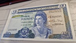 10 Pfund Gibraltar Queen Elizabeth II 21.10.1986 Sammlernote