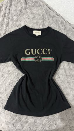 Gucci T-Shirt black with logo print used condition