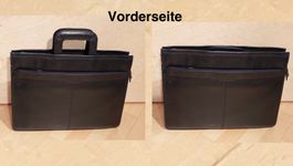 Aktenmappe 🧰 schwarz 41.5 x 30 x 9cm hat versenkbare Griffe