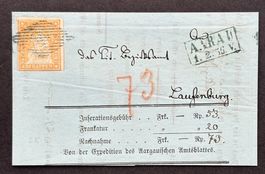 FALTBRIEF STRUBEL 25B AARAU 1856