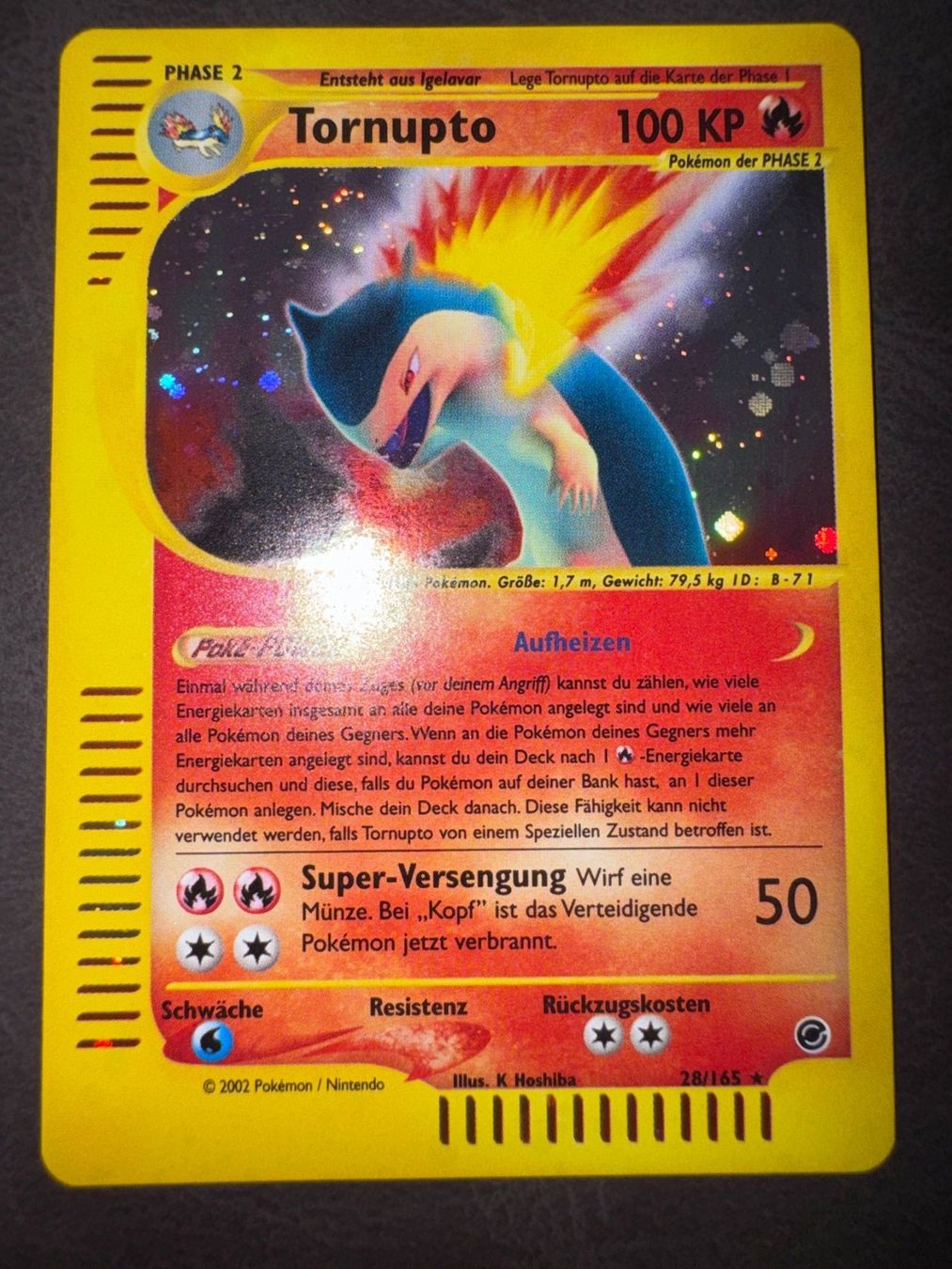 Pokémon Carte collezionabili: Pokemon Tornupto Holo 28/165 - Expedition - DE – Usato da Erstfeld venduto da PokeSandero 1