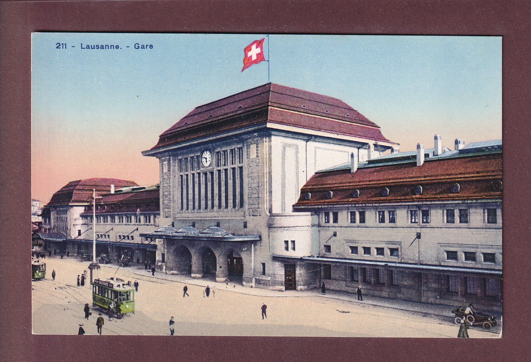 Cartoline postali: LAUSANNE - Gare - Tram – Usato da Pully venduto da nicecards