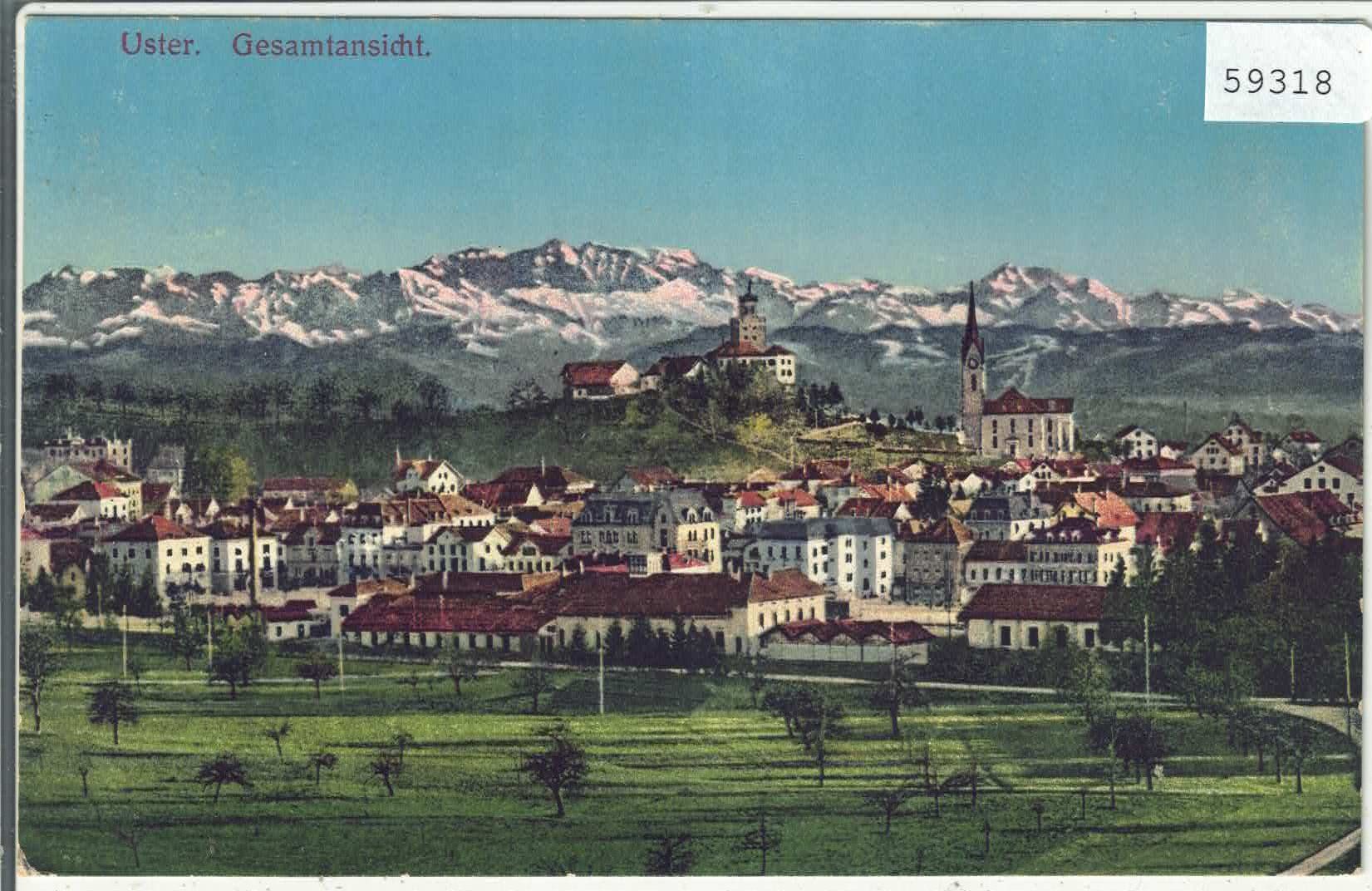 Ansichtskarten: Uster - Gesamtansicht - Litho – Gebraucht aus Ettingen von Kartenplanet