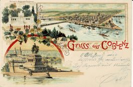 Gruss aus COBLENZ sehr schöne Litho gel. 1899!