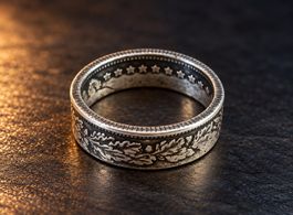 Bague Argent monnaie suisse Helvetia 1940 Taille 57