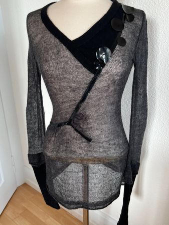NEXOS Damen Pullover, transparent in Gr. M, Schwarz, NEU