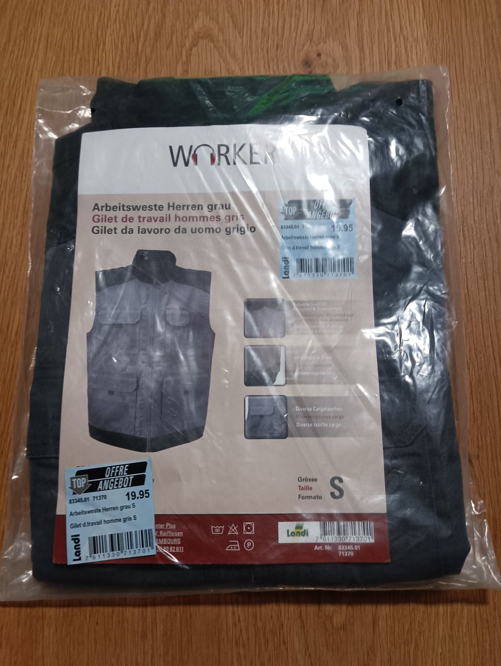 Gilets & Westen: Arbeitsweste Herren grau S NEU – Neu und originalverpackt aus Densbüren von H-76 2