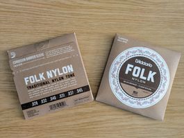 2 jeux de cordes neuves D'Addario EJ33 Folk Nylon à boule