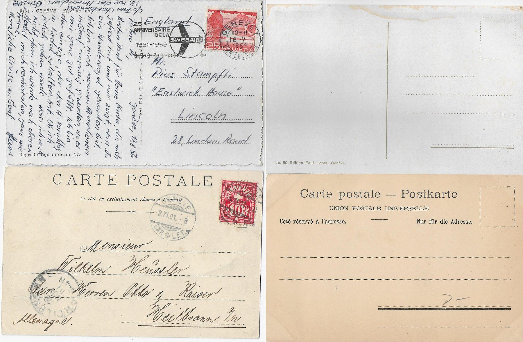 Cartoline postali: 4 AK Geneve – Usato da Ettingen venduto da Kartenplanet 1