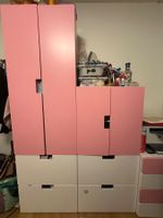 Kinderschrank-Set in pink/weiss mit Kommode