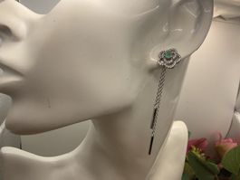 Wunderschöne Smaragd Ohrstecker, lang