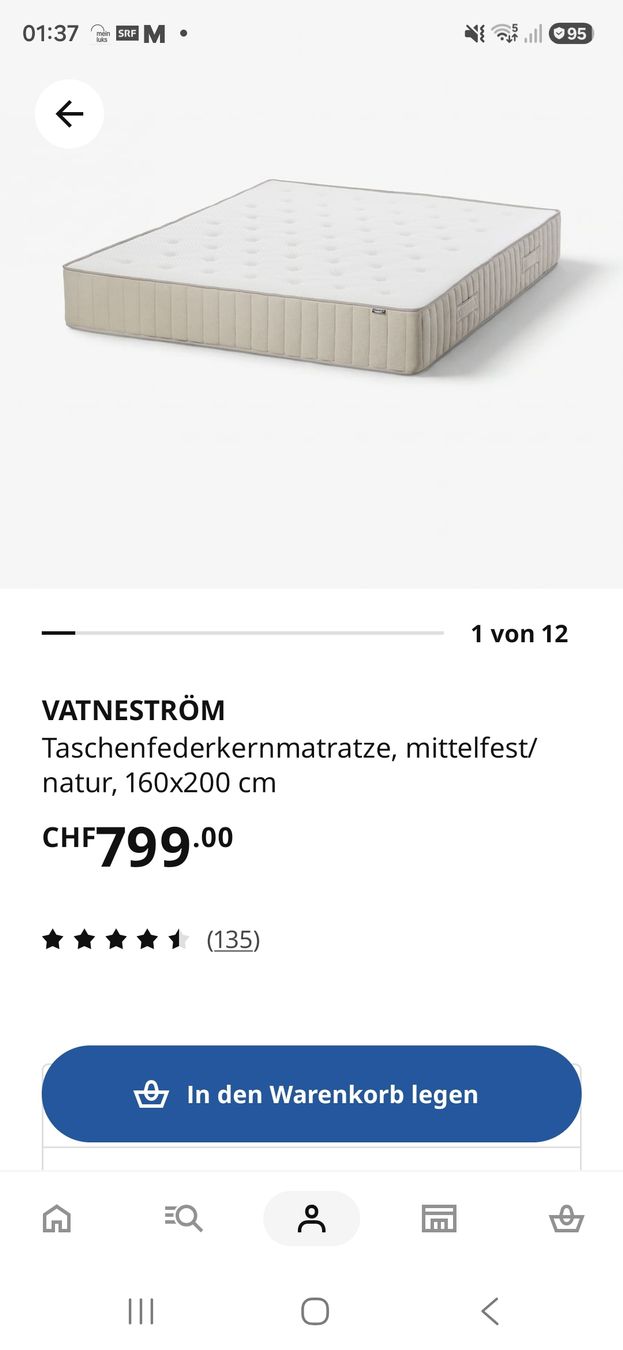 Matelas: Matratze 160x200cm – D'occasion à Stans par member17 3