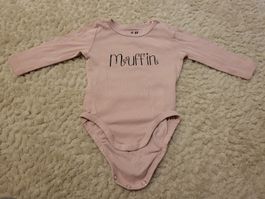 H&M Baby Body Langarm Rosa "Muffin" Grösse 62