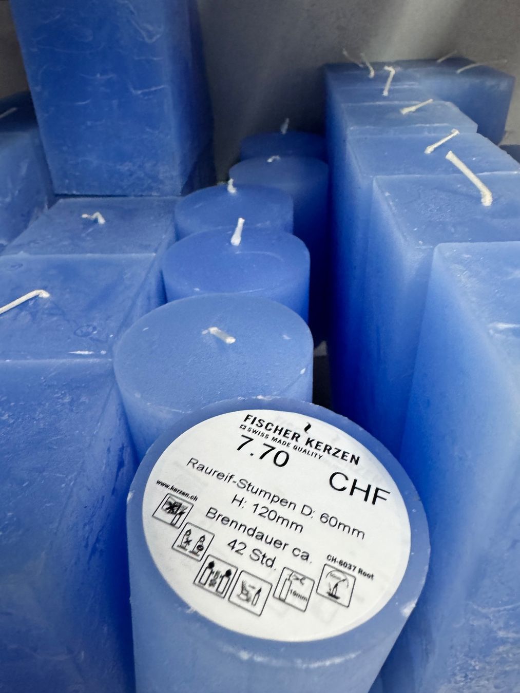 Candele: 045 Posten Raureif Kerzen hellblau aus Liquidation – Nuovo (secondo la descrizione) da Derendingen venduto da Meisterstuecke 5