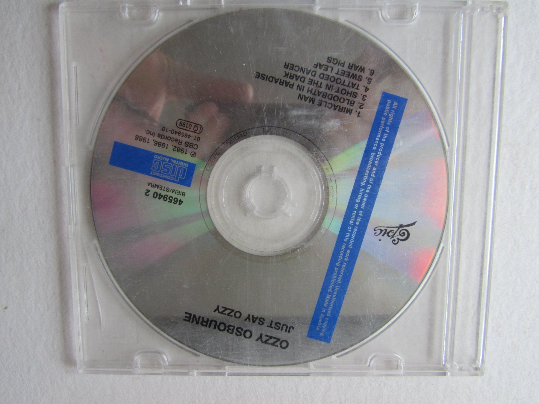 CD: Ozzy Osbourne, CD, just say Ozzy – Usato da Weiningen ZH venduto da dietsch57