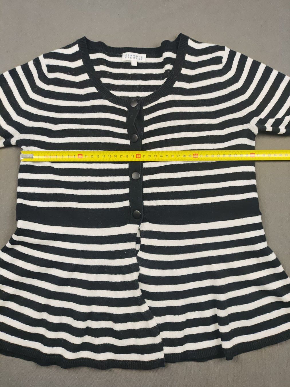 Claudie Pierlot Pullover & Sweatshirts: CLAUDIE PIERLOT | pull léger maille fine noir blanc | S – Gebraucht aus Bonfol von Elise.Str 4
