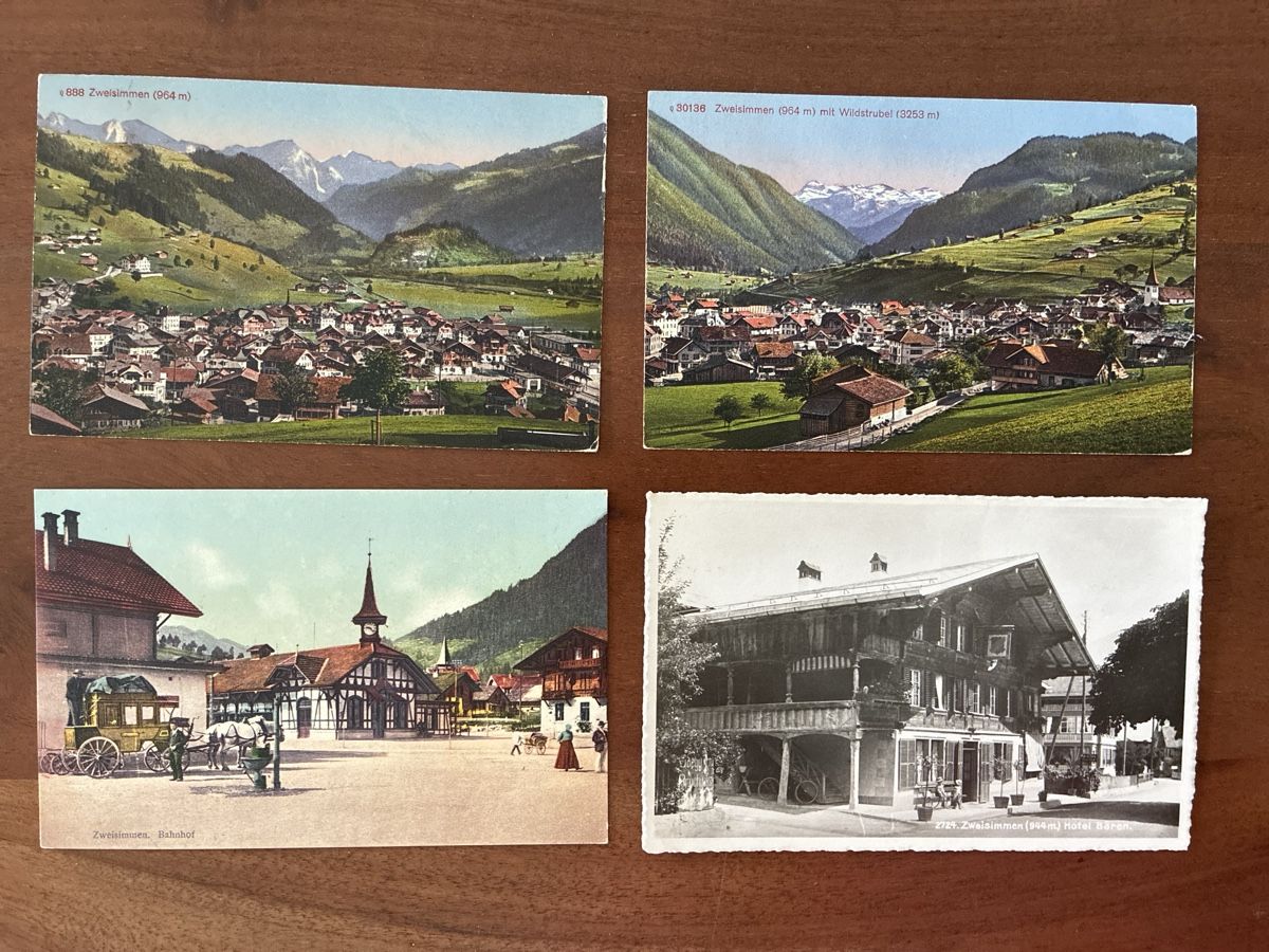 Cartoline postali: 8 Ansichtskarten Schweiz von Zweisimmen BE – Usato da Oftringen venduto da Cla.vD.74