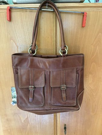 Vintage LAURA ASHLEY Handtasche Leder braun guter Zustand