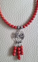 Collier Korallen - filigraner Anhänger Silber