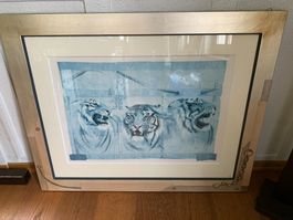 Rolf Knie „Zirkus Tiger“ 1987 Kunstdruck, sehr edel gerahmt!