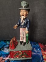 Uncle Sam Mechanical Bank fonte 28 cm tirelire mécanique