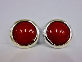 Vintage Ohrclips Clips Ohrschmuck Rot 60er 70er 80er Jahre