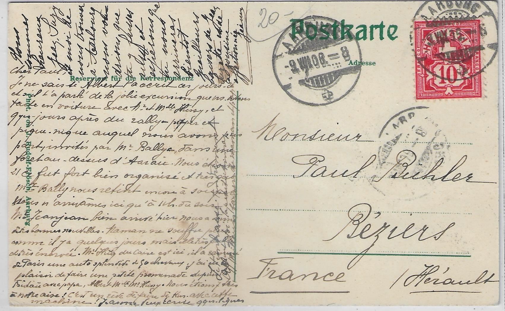 Ansichtskarten: Säli-Schlösschen 1908 – Gebraucht aus Ettingen von Kartenplanet 1