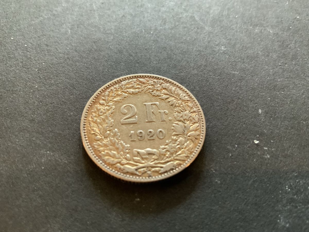 Alle Münzen: 1920 2 FRÄNKLER SILBER SS ++ – Gebraucht aus Beinwil am See von Ricri 1