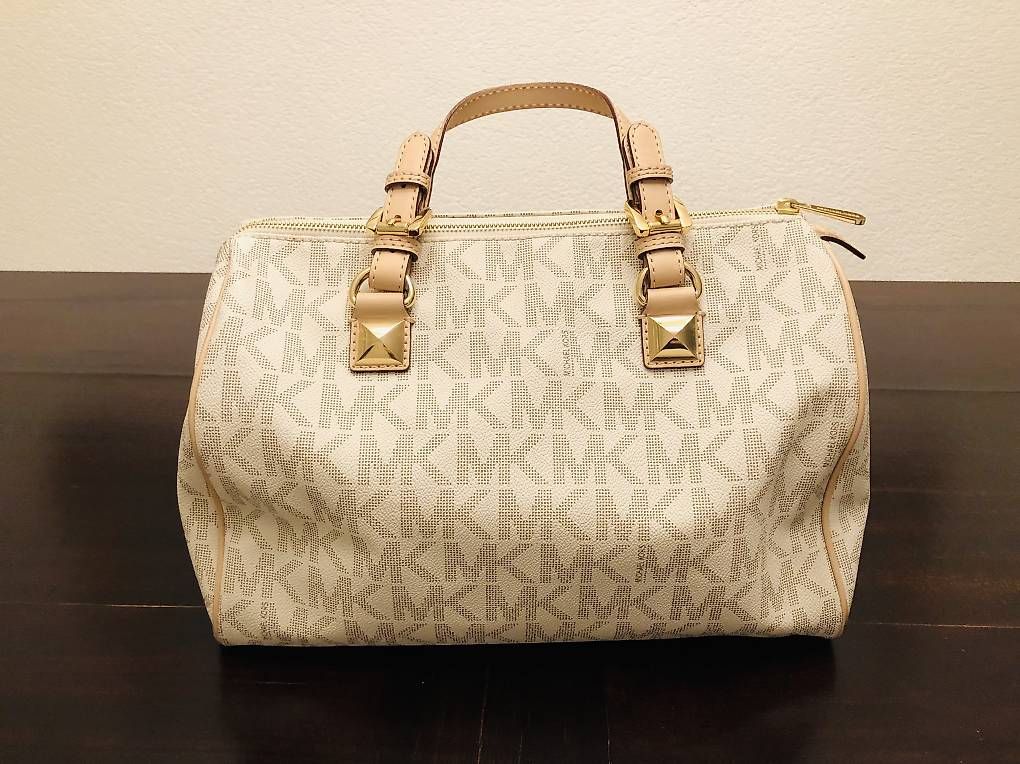 Michael Kors Borse da donna: Original Michael Kors Grayson Large PVC Satchel - Vanilla – Usato da Tübach venduto da sab_hd7d 1