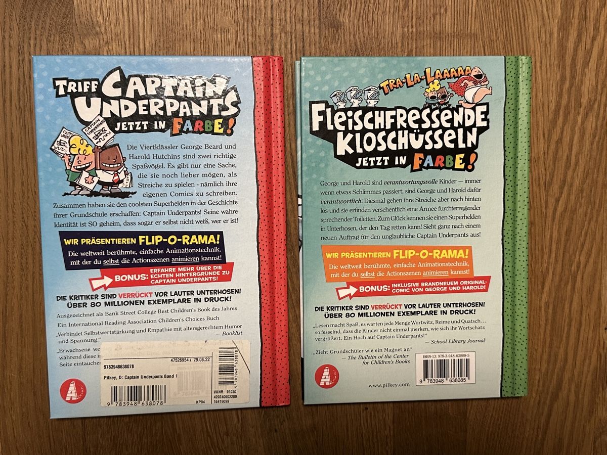 Livres: Captain Underpants Band 1 + 2 – D'occasion à Windlach par Binchen0 1