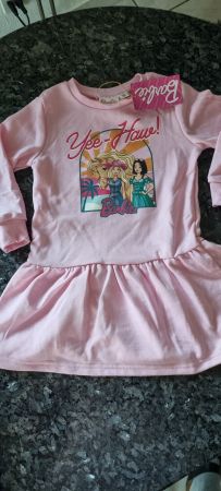 Barbie Kleid rosa mit Motivdruck neu Gr.98