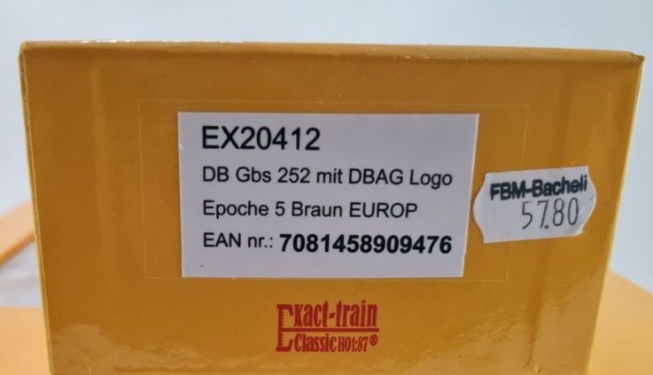 Modelleisenbahnen: Exact-Train EX20412 H0 Güterwagen Gbs 252, DB, Super Modell – Neu und originalverpackt aus Brüttisellen von Rentner44zh 2