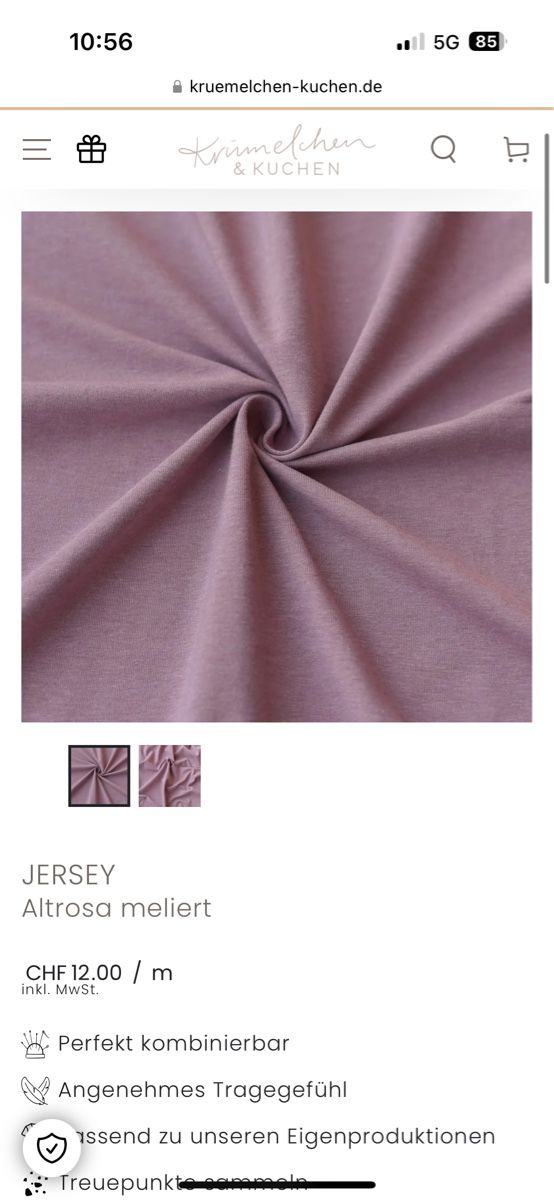 Tessuti: Jersey Stoff Alrosa – Nuovo (secondo la descrizione) da Olten venduto da hoe_g8v5 2