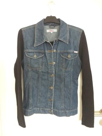 S. OLIVIER Jeans Jacke mit Strick, Gr 42, eher Gr M