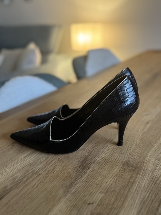 Schne Schwarze Pumps Leder Bilder