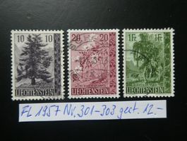 FL 1957 Nr. 301-303 gestempelt