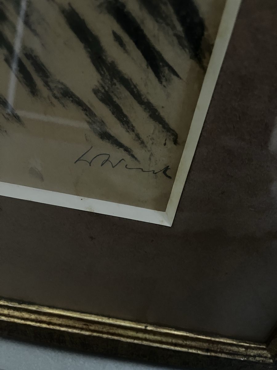 Gemälde: Willi Denk Originalzeichnung, handsigniert, gerahmt – Gebraucht aus Riehen von mcmal 9