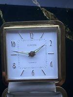 Vintage Europa 2 Jewels Wecker Goldfarben Klappbar Retro Uhr