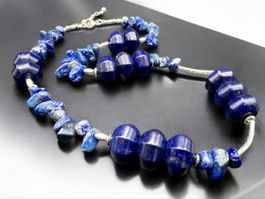 Unikat 💎 Vintage Lapislazuli Halskette, 925 Sterling Silber