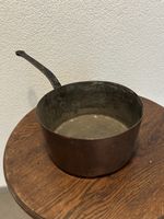 2 casseroles ancienne en cuivre avec couvercle et manche