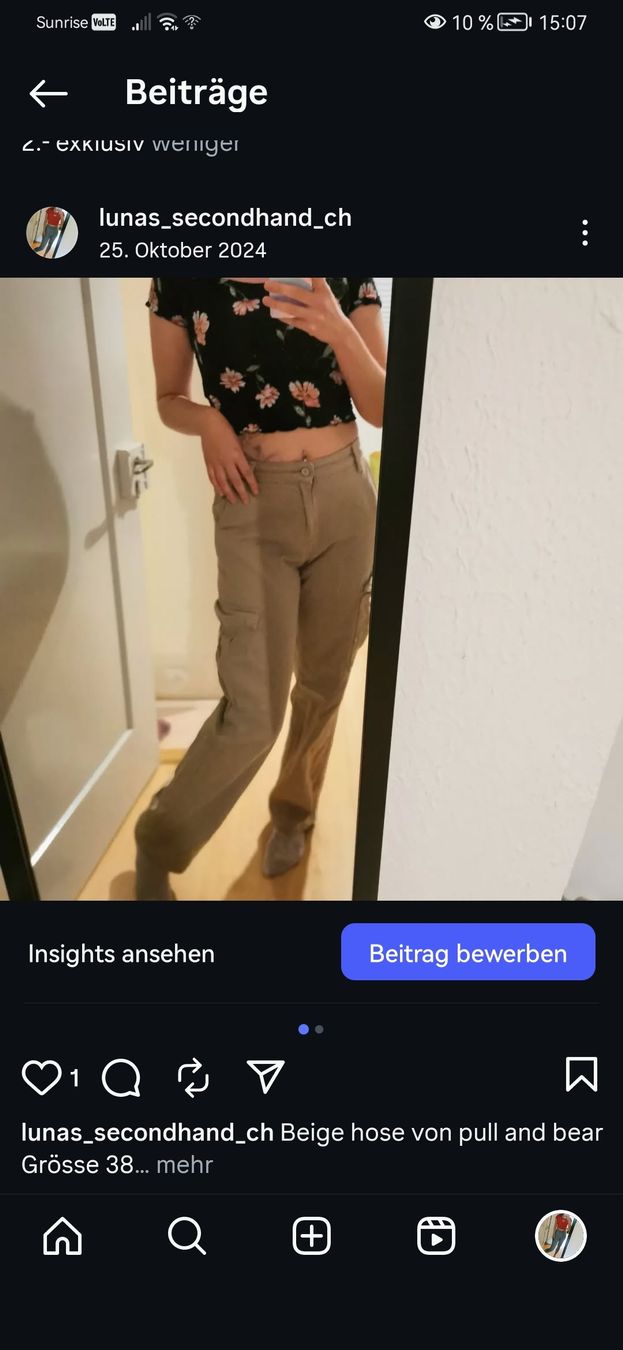 Pull&Bear Pantaloni: Pull&Bear Cargo Hose Beige Gr.38 Herbst Trend Top – Nuovo (secondo la descrizione) da Balsthal venduto da Leila_Luna 1