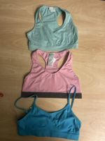 3x Sport-BHs Gr.152 mintrosa türkis Sommer-Sport-BHs