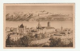 Ansichtskarte Lausanne und die Alpen, Ungelaufen, Antik