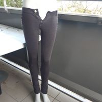 Dunkelgraue Leggings mit Reissverschluss, Grösse XS