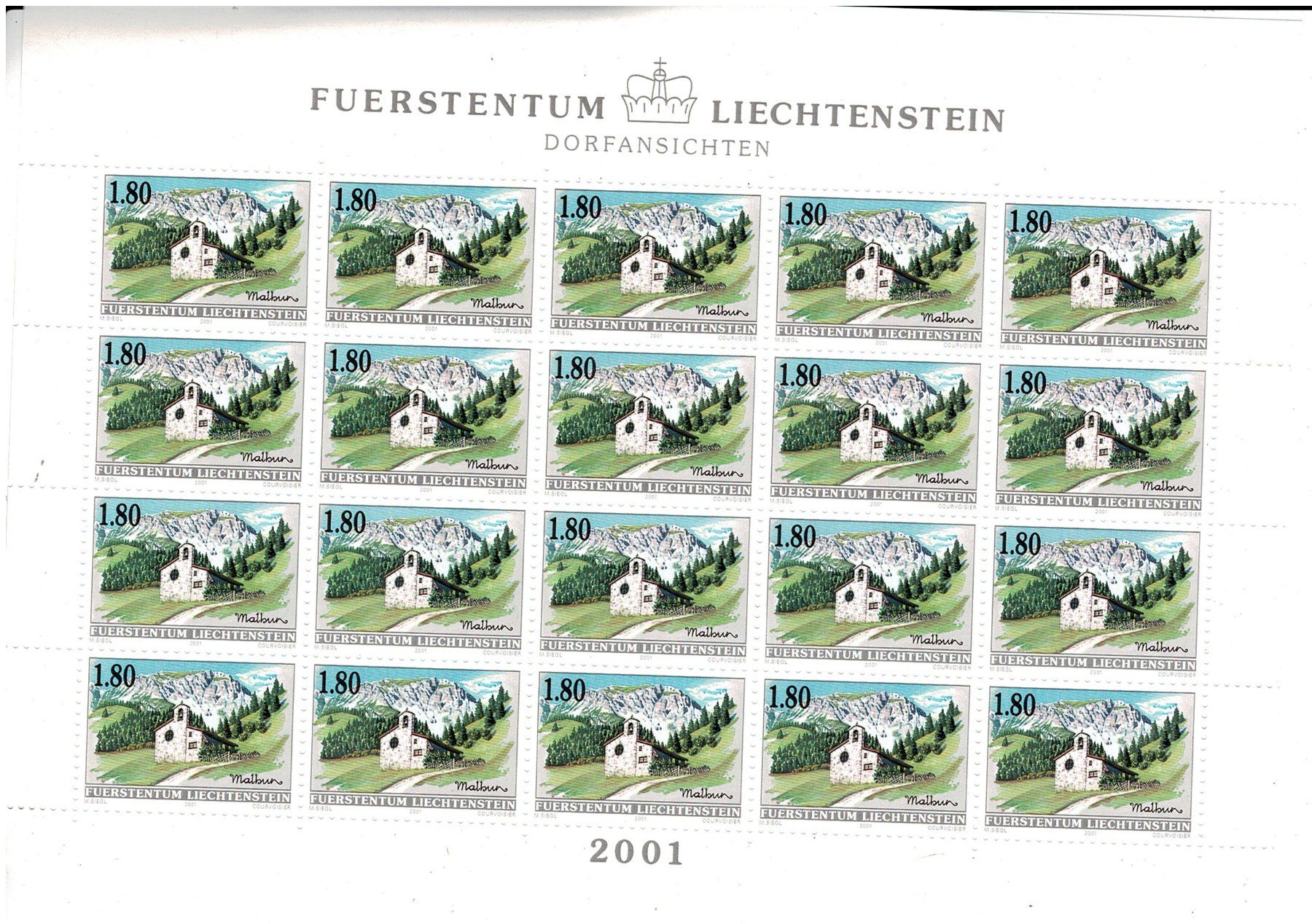 Tutti i francobolli: Malbun Dorfansicht 1 KB ** – Nuovo (secondo la descrizione) da Lausanne venduto da Whorvath