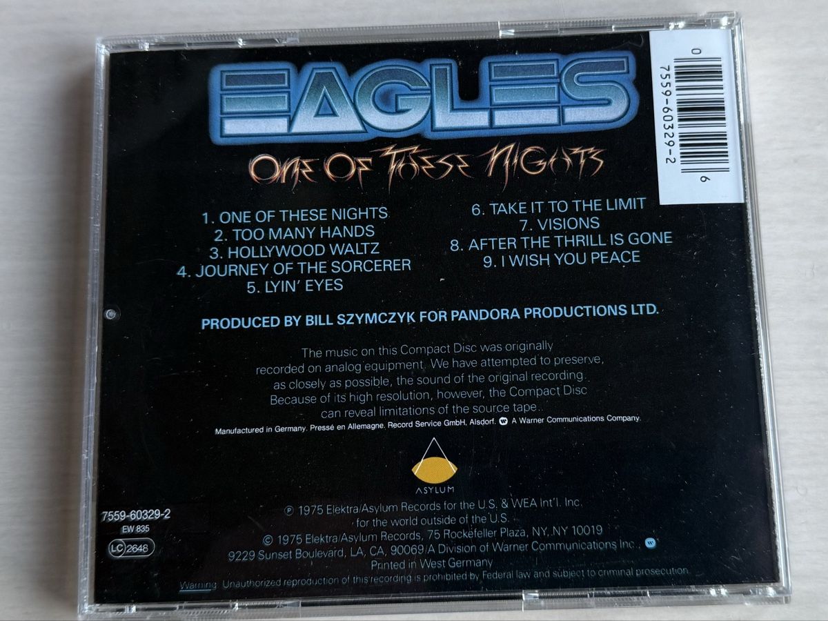 CD: Eagles - One Of These Nights CD – Usato da Oberried Brienz venduto da Chyara 1