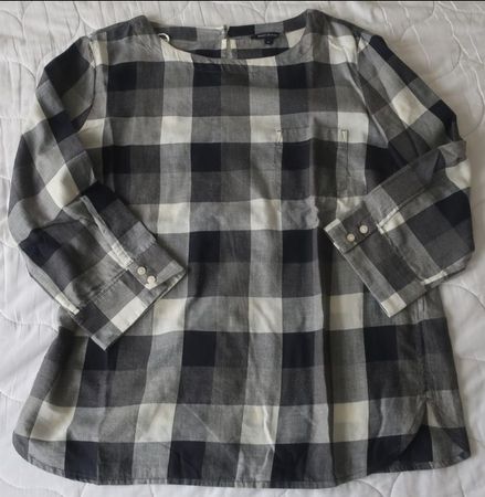 Marc O'Polo Bluse Grösse 42 kariert schwarz weiss Baumwolle