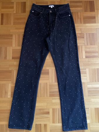 Jeans H&M noir orné de pierres strass - neuf - taille 38
