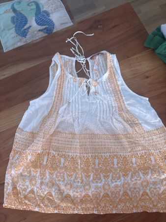 Damen Oberteil weiss orange Grösse M EDC guter Zustand
